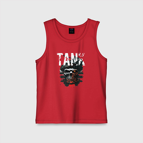 Детская майка Танк с черепом / Красный – фото 1