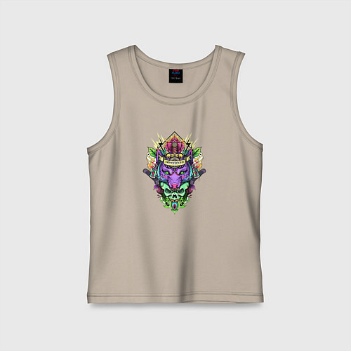 Детская майка Волк с черепом / Миндальный – фото 1