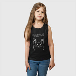 Майка детская хлопок Evanescence рок кот, цвет: черный — фото 2