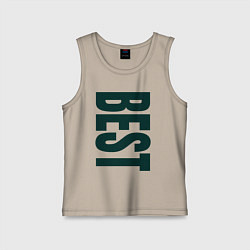 Майка детская хлопок Best большие буквы, цвет: миндальный