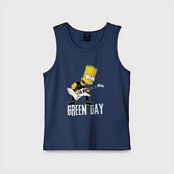 Майка детская хлопок Green Day Барт Симпсон рокер, цвет: тёмно-синий