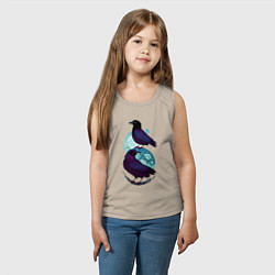 Майка детская хлопок Фиолетовые вороны, цвет: миндальный — фото 2