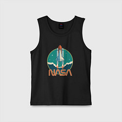 Майка детская хлопок NASA Ship, цвет: черный