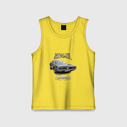 Майка детская хлопок Американский масл-кар Dodge Charger, цвет: желтый