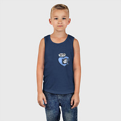 Майка детская хлопок Снеговик в ледяном сердце прячется от лета, цвет: тёмно-синий — фото 2