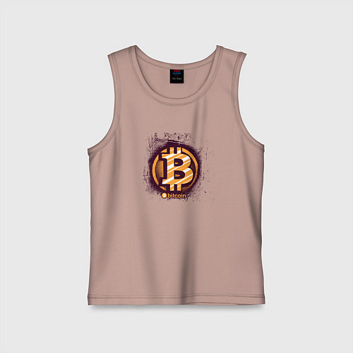 Детская майка Биткоин монетка / Пыльно-розовый – фото 1