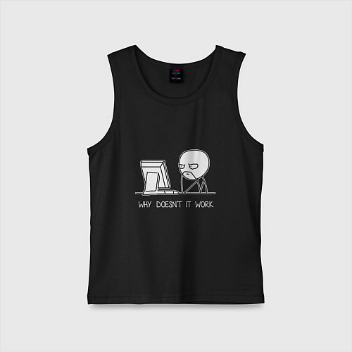 Детская майка Why doesnt it work / Черный – фото 1