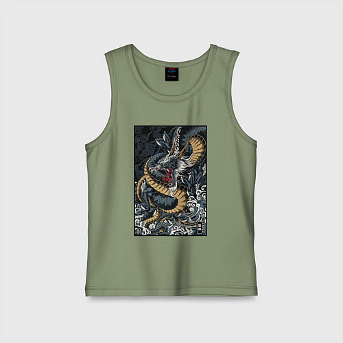 Детская майка The whiskered dragon / Авокадо – фото 1