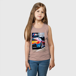 Майка детская хлопок BMW M Power - motorsport, цвет: пыльно-розовый — фото 2