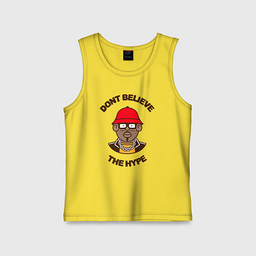 Детская майка Dont believe the hype / Желтый – фото 1