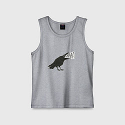 Майка детская хлопок Кричащая ворона, цвет: меланж