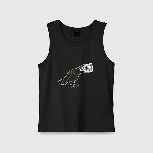 Детская майка Кричащая ворона / Черный – фото 1