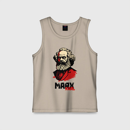 Детская майка Karl Marx - 3 цвета / Миндальный – фото 1