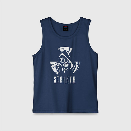Детская майка STALKER противогаз / Тёмно-синий – фото 1