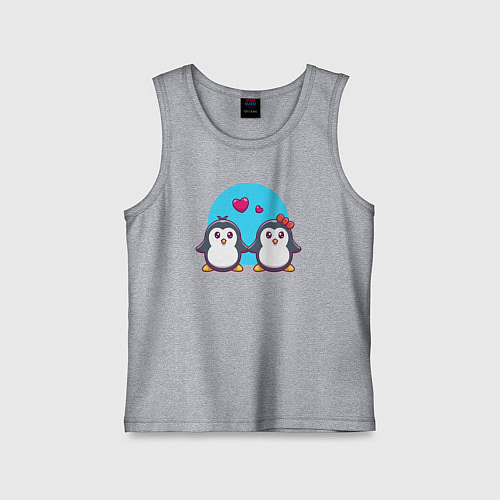 Детская майка Penguins love / Меланж – фото 1