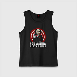 Майка детская хлопок You wanna play a game, цвет: черный
