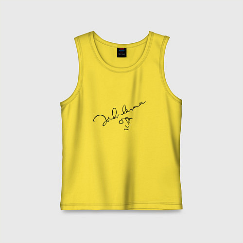 Детская майка Джон Леннон - автограф / Желтый – фото 1