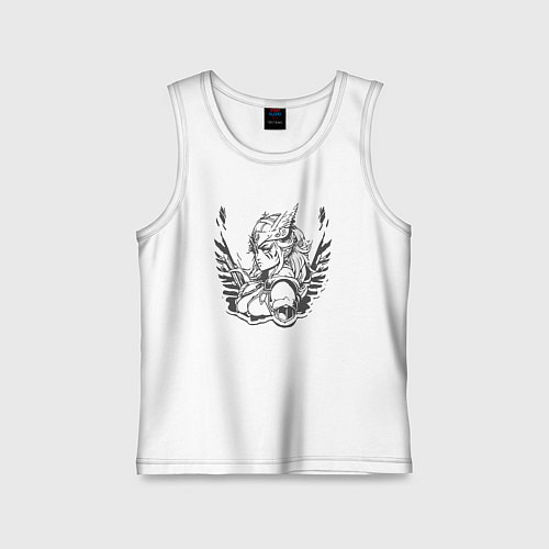 Детская майка Девушка валькирия / Белый – фото 1