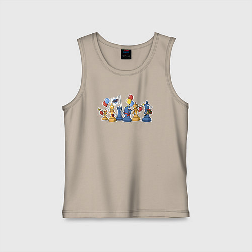 Детская майка Шахматный парад 1 мая / Миндальный – фото 1