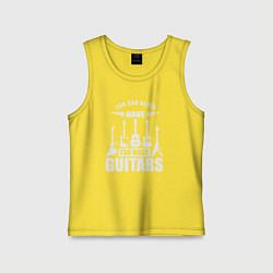Майка детская хлопок Гитар не бывает слишком много, цвет: желтый