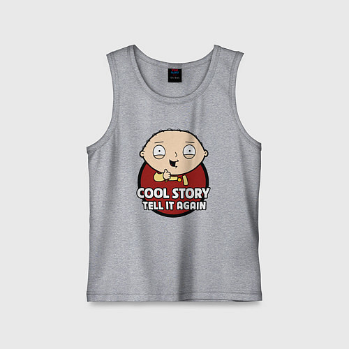 Детская майка Крутая история, расскажи ещё раз / Меланж – фото 1