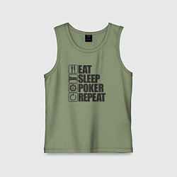 Детская майка Eat, sleep, poker, repeat
