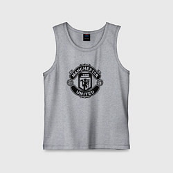 Майка детская хлопок Manchester United black, цвет: меланж