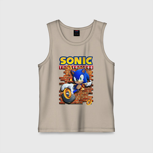 Детская майка Соник ёж / Миндальный – фото 1