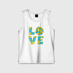 Майка детская хлопок Volleyball love, цвет: белый