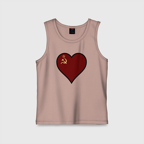 Детская майка Сердце СССР / Пыльно-розовый – фото 1