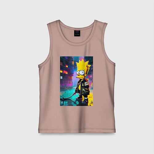 Детская майка Bart Simpson - urban fantasy / Пыльно-розовый – фото 1
