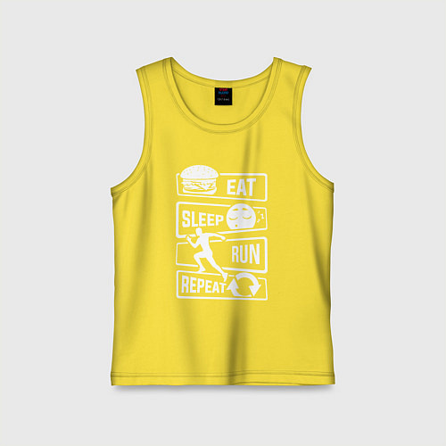 Детская майка Еда, сон, бег / Желтый – фото 1
