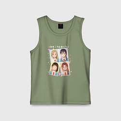 Майка детская хлопок Долой безделье - одноклассницы, цвет: авокадо