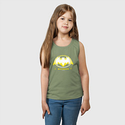 Майка детская хлопок Batman logotype 2023, цвет: авокадо — фото 2