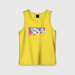 Майка детская хлопок Взгляд Сукуны, цвет: желтый