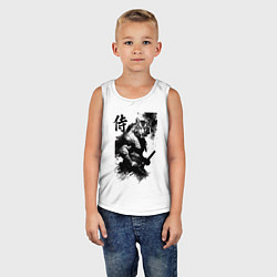 Майка детская хлопок Tiger samurai - hieroglyph - art, цвет: белый — фото 2