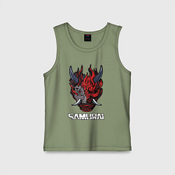 Майка детская хлопок Samurai logo, цвет: авокадо