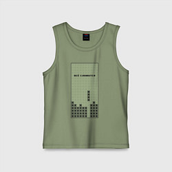 Майка детская хлопок Brick game тетрис - всё сложится, цвет: авокадо