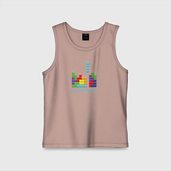 Майка детская хлопок Тетрис - всё сложится, цвет: пыльно-розовый