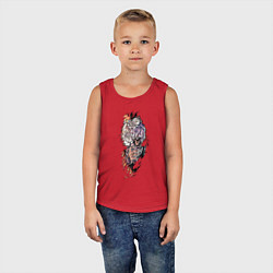 Майка детская хлопок Габимару с цветами, цвет: красный — фото 2