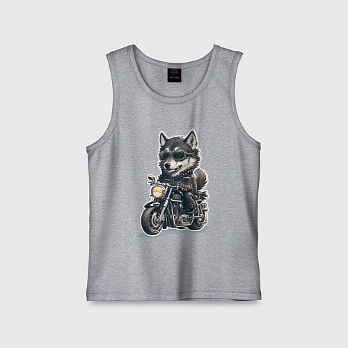 Детская майка Волчья сила на двух колесах / Меланж – фото 1