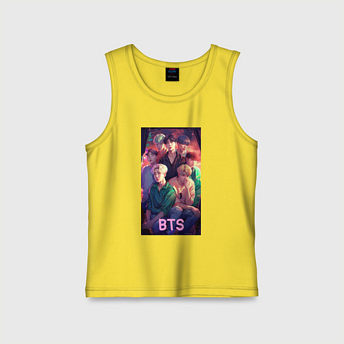 Детская майка BTS art anime / Желтый – фото 1