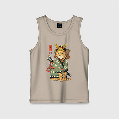 Детская майка Samurai battle cat / Миндальный – фото 1