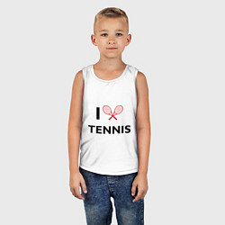 Майка детская хлопок I Love Tennis, цвет: белый — фото 2