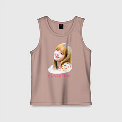 Майка детская хлопок Lisa Blackpink, цвет: пыльно-розовый