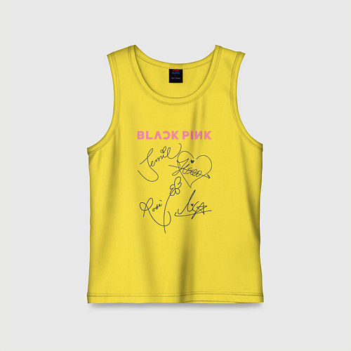Детская майка Blackpink автограф / Желтый – фото 1