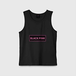 Майка детская хлопок Логотип Блек Пинк, цвет: черный