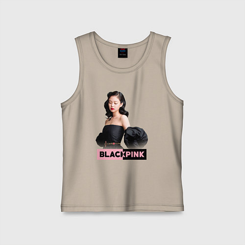 Детская майка Дженни блэкпинк / Миндальный – фото 1