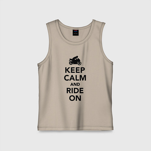 Детская майка Keep calm and ride on / Миндальный – фото 1