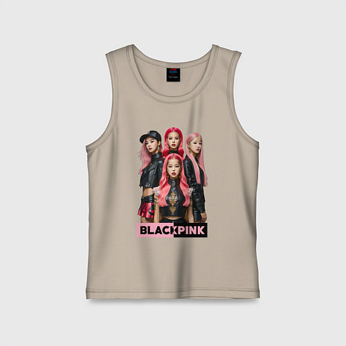 Детская майка Блэкпинк постер / Миндальный – фото 1